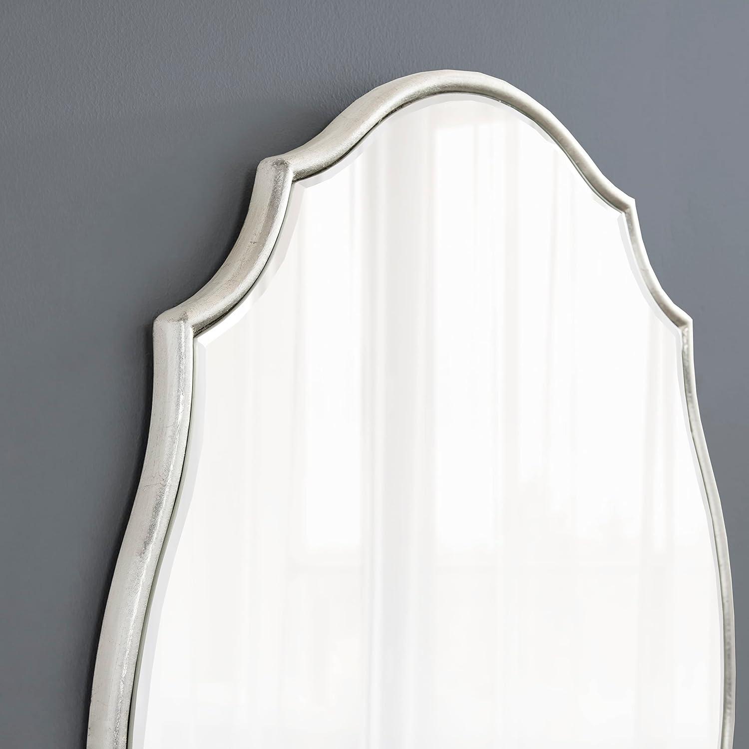 Leanna 18x24 Silver Scalloped Oval Wall Mirror