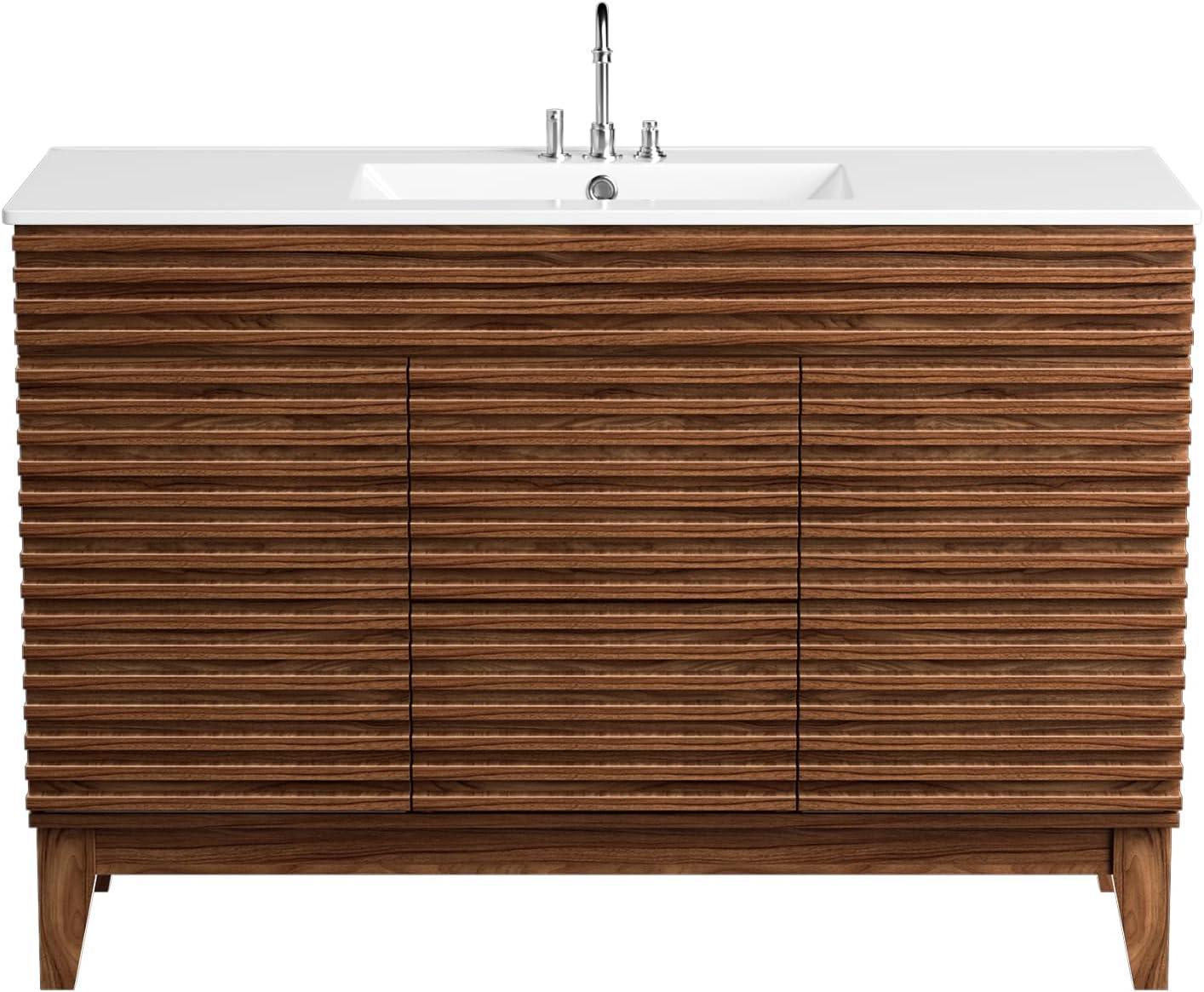 48'' Double Bathroom Vanity with Carrara Marble Top