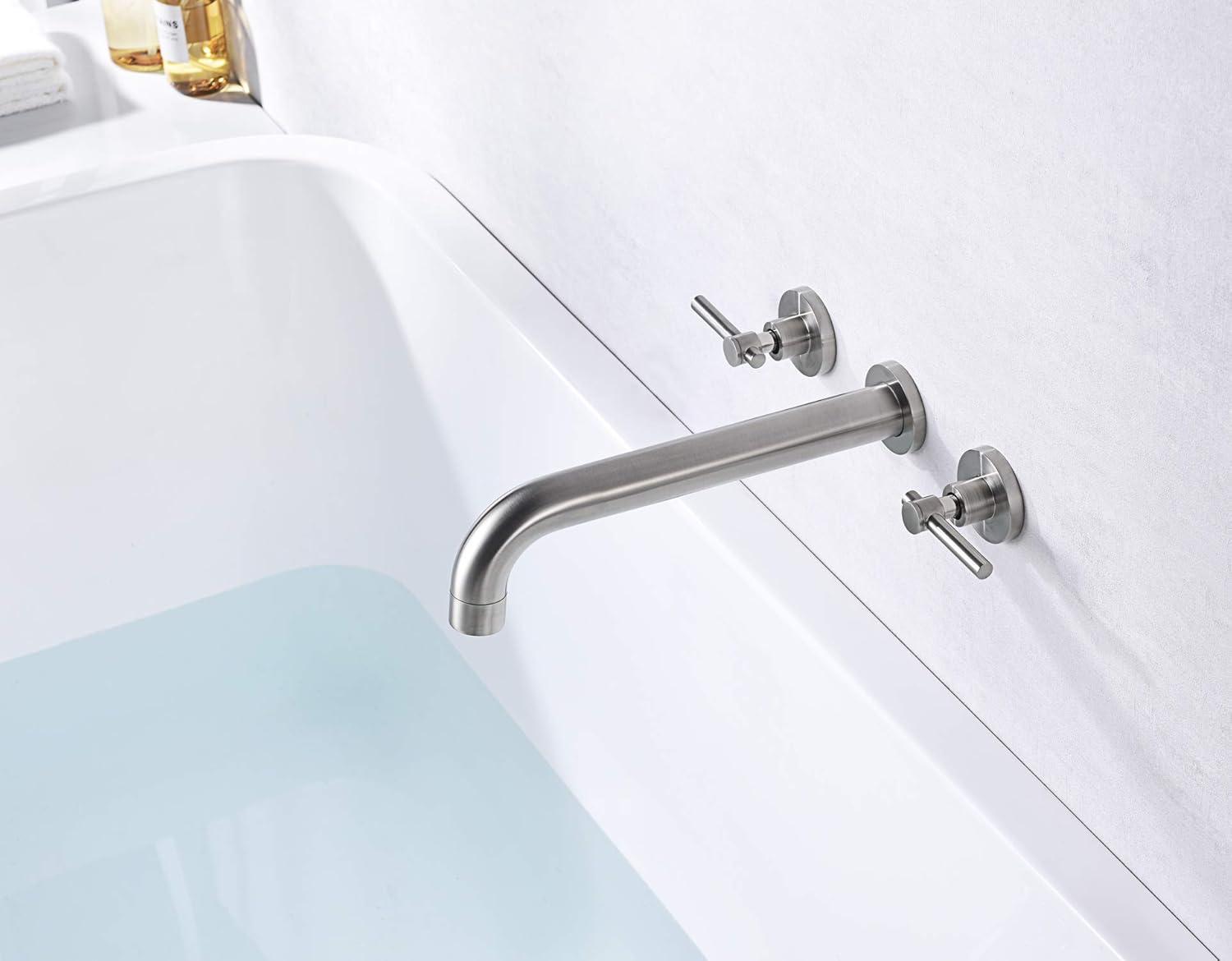 High Flow Rate Extra Long Spout Double Handle Wall Mounted