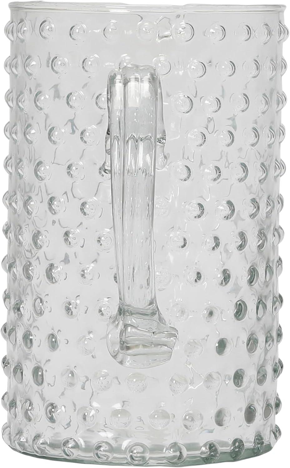 Creative Co-Op Hand Blown Glass Hobnail Pitcher, Clear