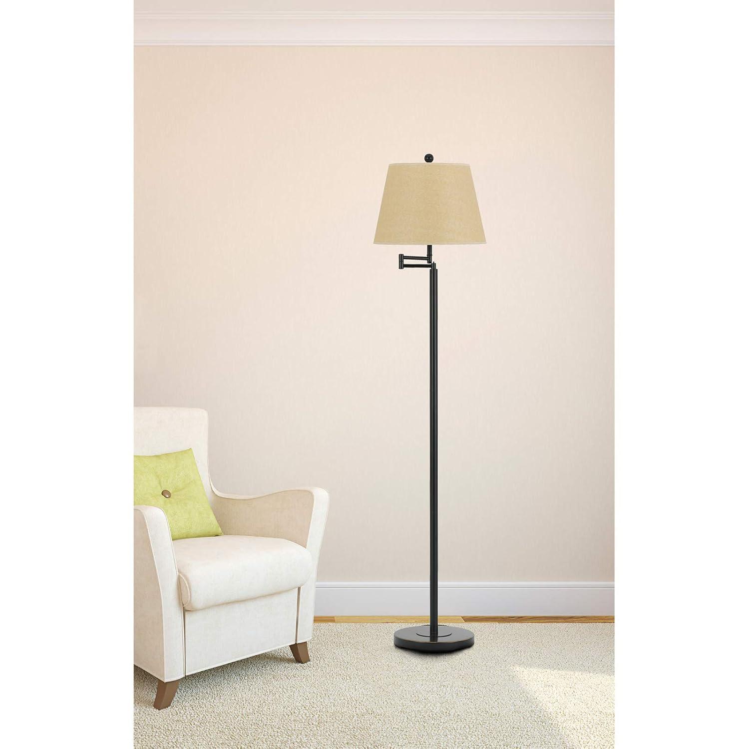Cal Lighting Andros 14" Durable Metal Floor Lamp with Swing Arm in Silver