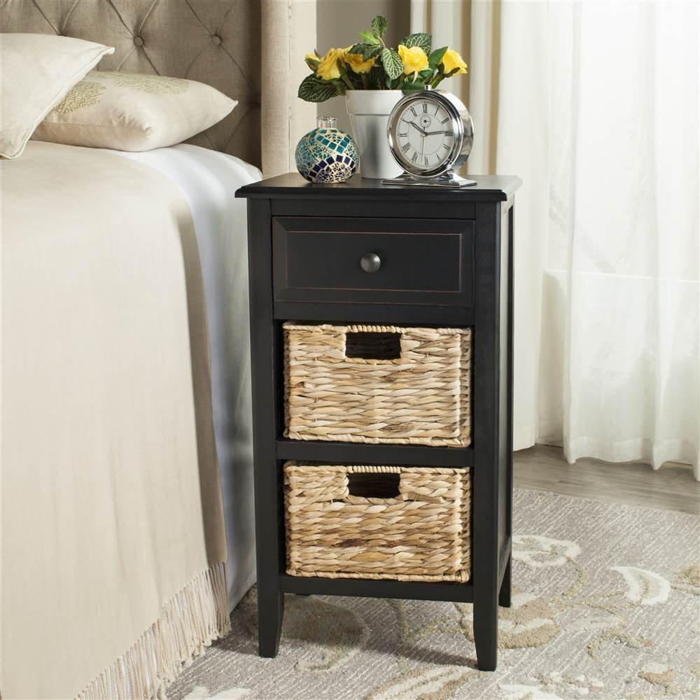 Everly Drawer Side Table - Black - Safavieh.
