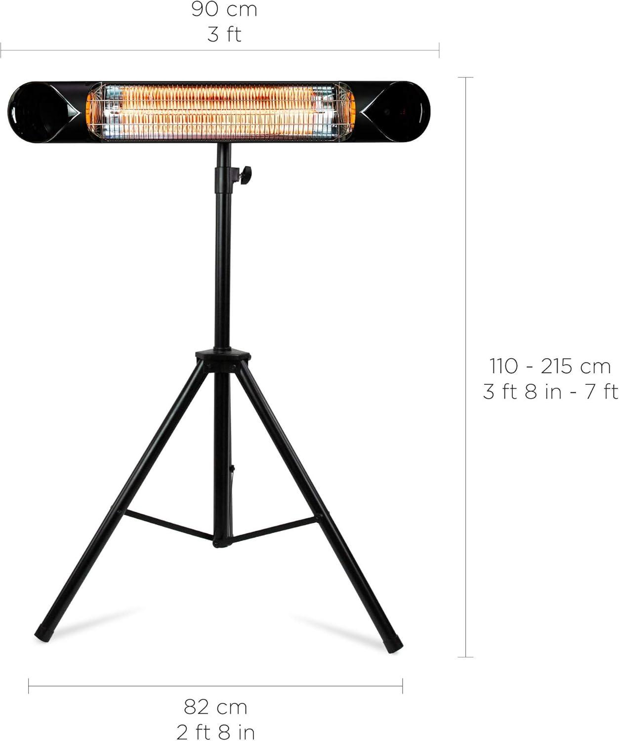 Briza Infrared Patio Heater - Electric Patio Heater - Outdoor Heater - Indoor/Outdoor Heater - Wall Heater - Garage Heater - Portable Heater - 1500W - use with Stand - Mount to Ceiling/Wall