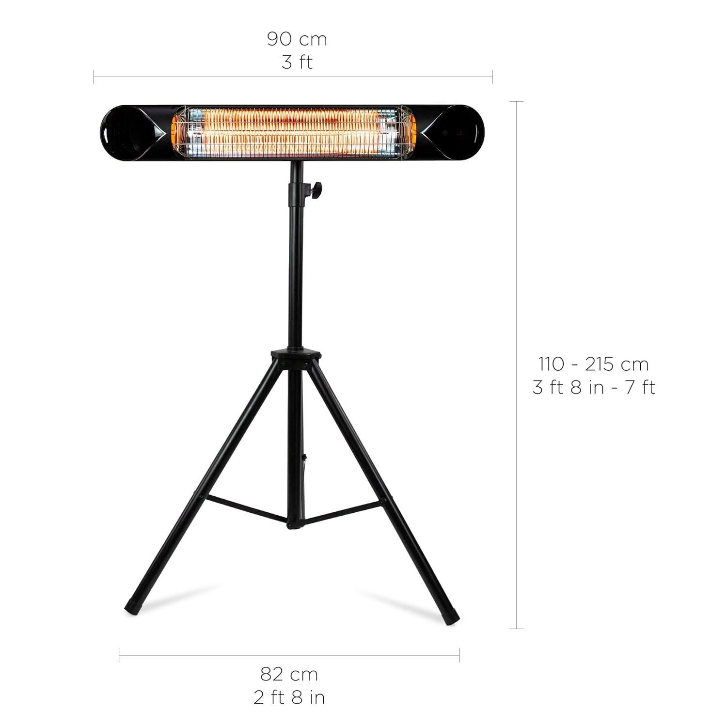 Briza Patio Heater, Large Infrared Patio Heater for Indoor and Outdoor use, 1500Watt, Mount to Ceiling/Wall