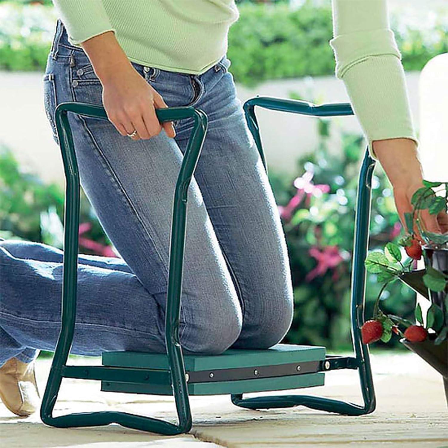 Foldable Garden Kneeler Kneeling Bench Stool Soft Cushion Sitting Seat Pad New