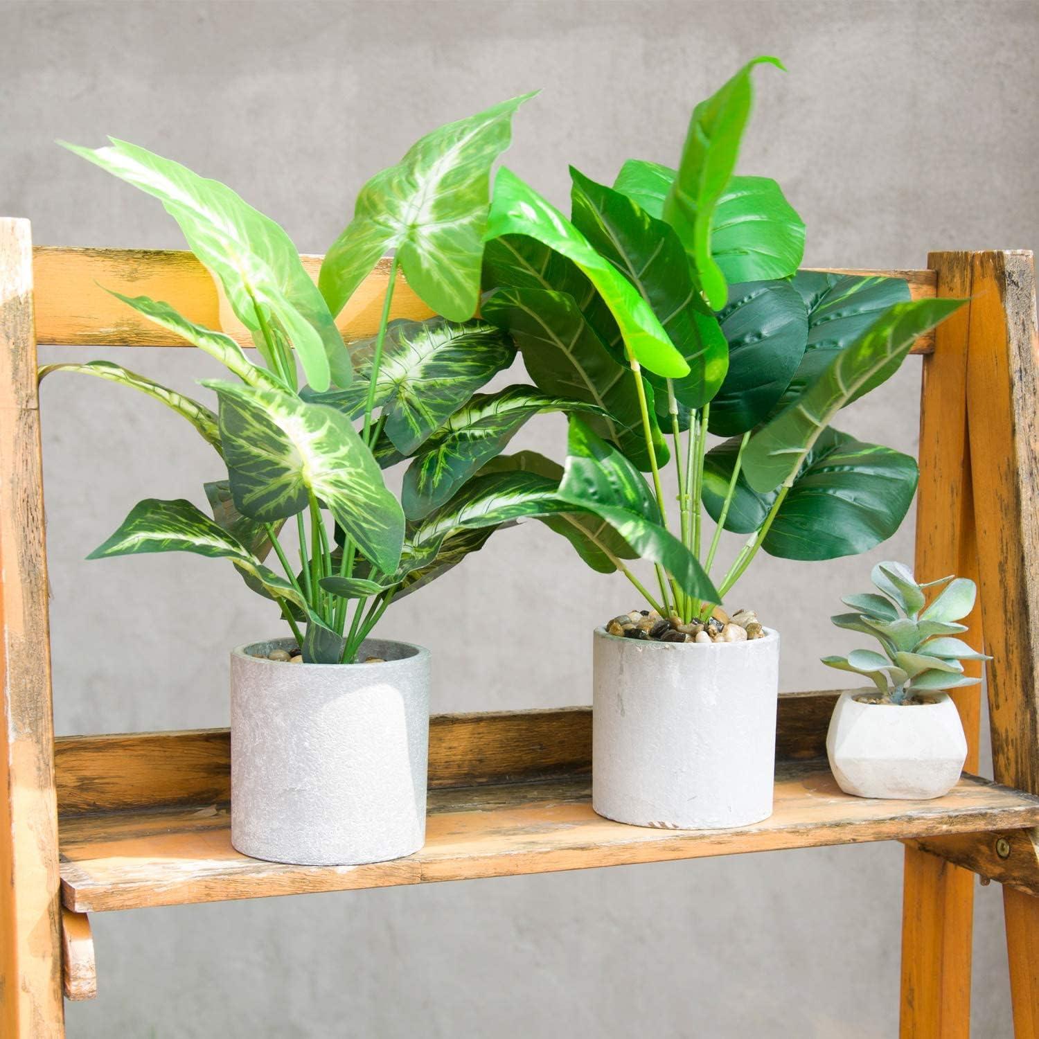 2 Pack Fake Plants Artificial Potted Faux Plants for Office Desk Home Farmhouse Decor