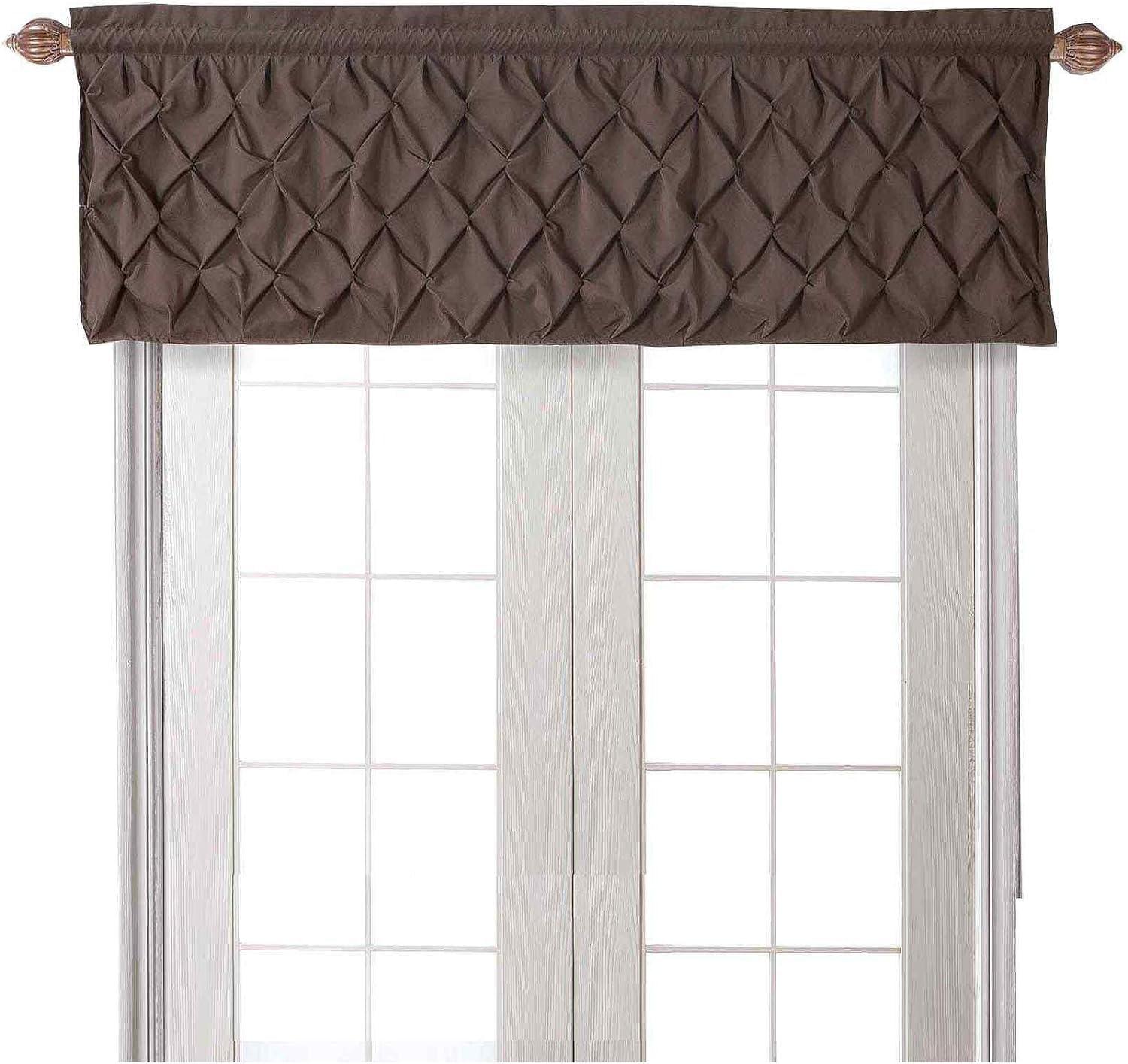 VCNY Carmen Solid Pintuck Curtain Valance, 60" x 20"