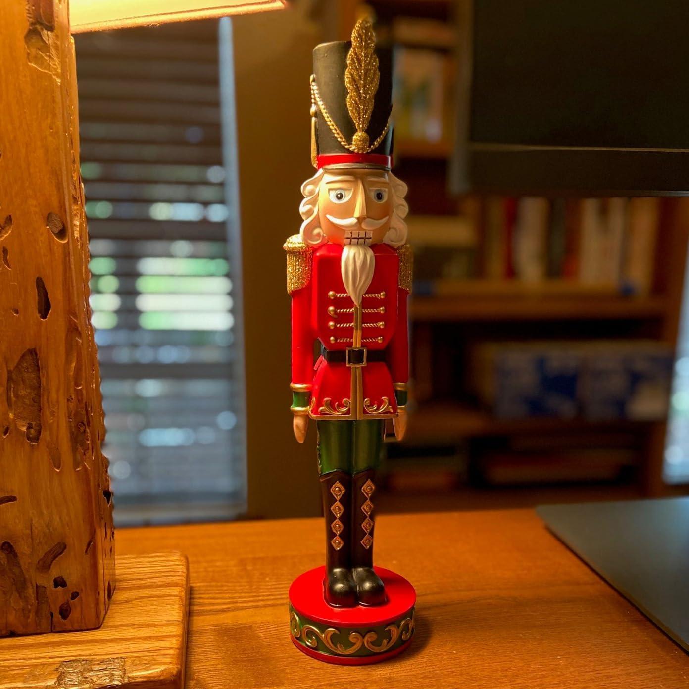 12.75" Classic Red and Green Resin Christmas Nutcracker