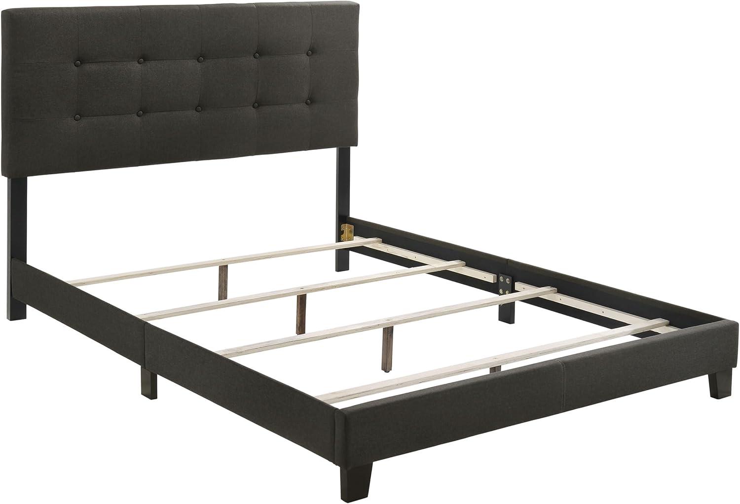 Mapes Tufted Upholstered Queen Bed Charcoal