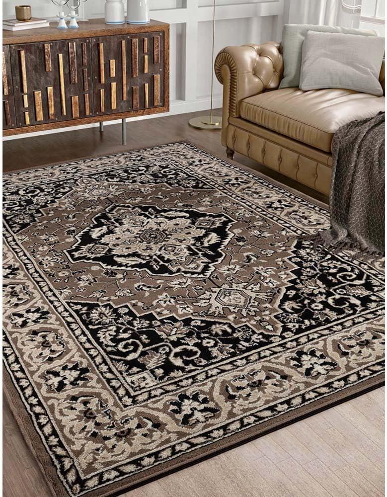 Superior Glendale Oriental Medallion Indoor Area Rug, 8'6"x11'6", Brown
