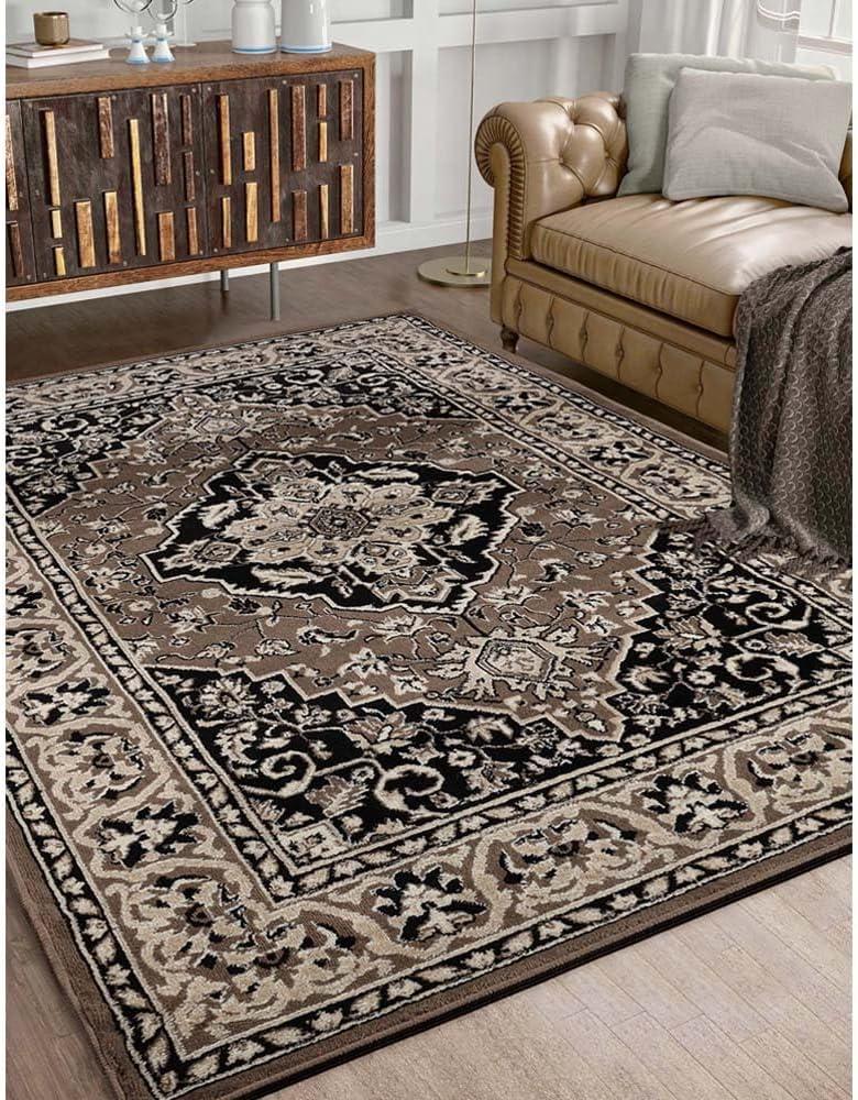Superior Glendale Oriental Medallion Indoor Area Rug, 8'6"x11'6", Brown