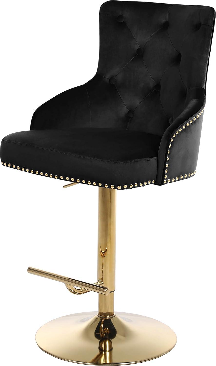 Meridian Furniture Claude Black Velvet Adjustable Stool