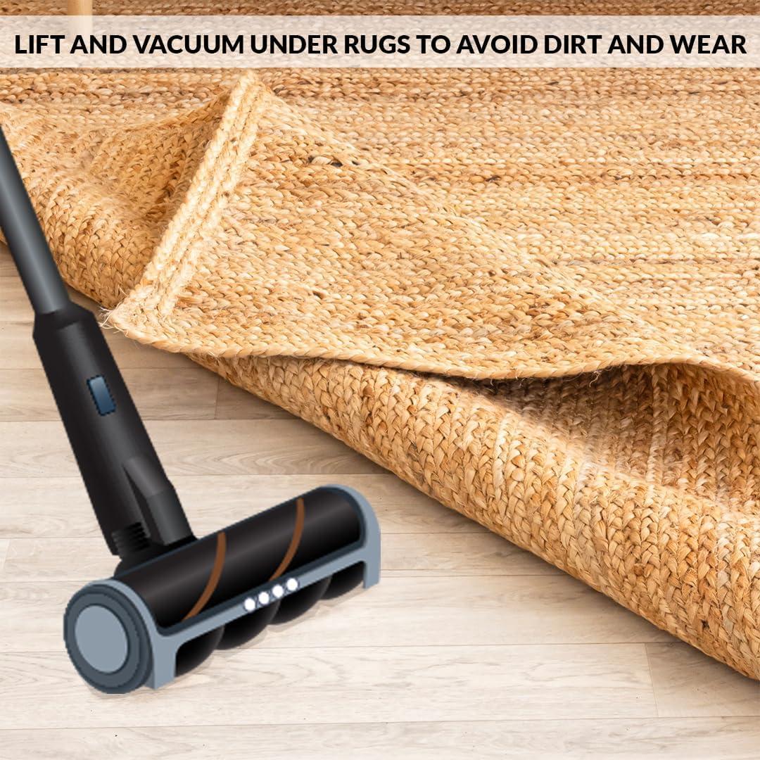 Nuloom 4 Round Rigo Jute Hand Woven Indoor Area Rug, Natural, Solid Farmhouse Design, Natural Fiber Bedroom, Living Room, Kitchen,