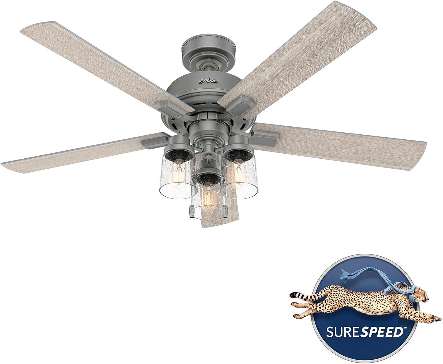 52" Hartland 5 - Blade Standard Ceiling Fan with Pull Chain and Light Kit Included