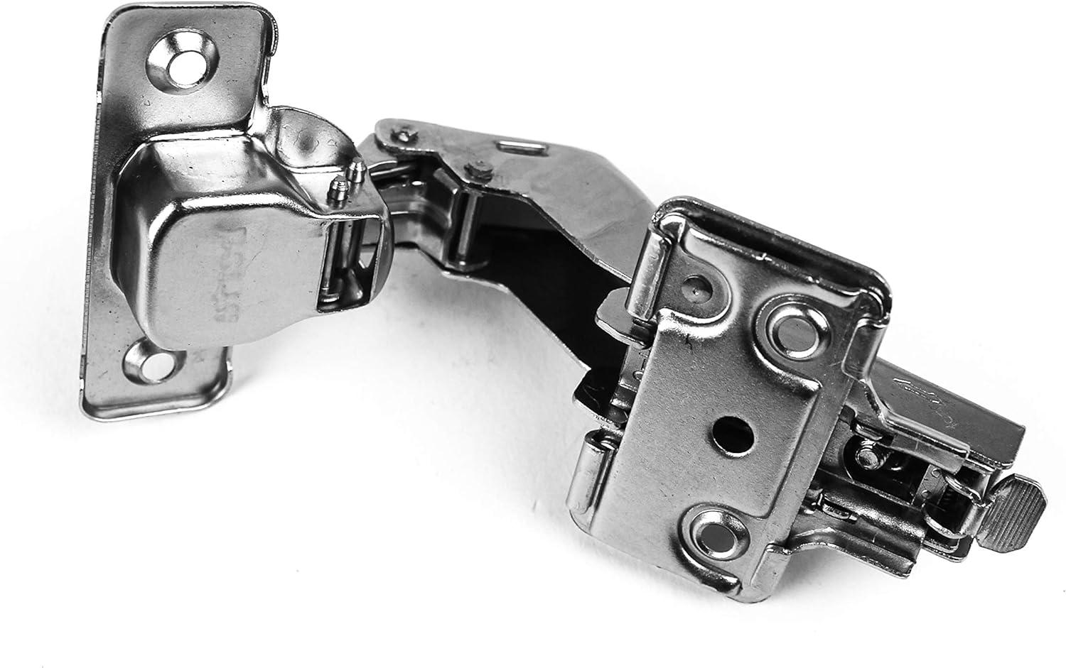 Berta 2-Pack Frameless Soft-Close Cabinet Hinges, 3D Adjustable Clip-On with Mounting Screws for 45° Corner Applications – Durable & Easy to Install