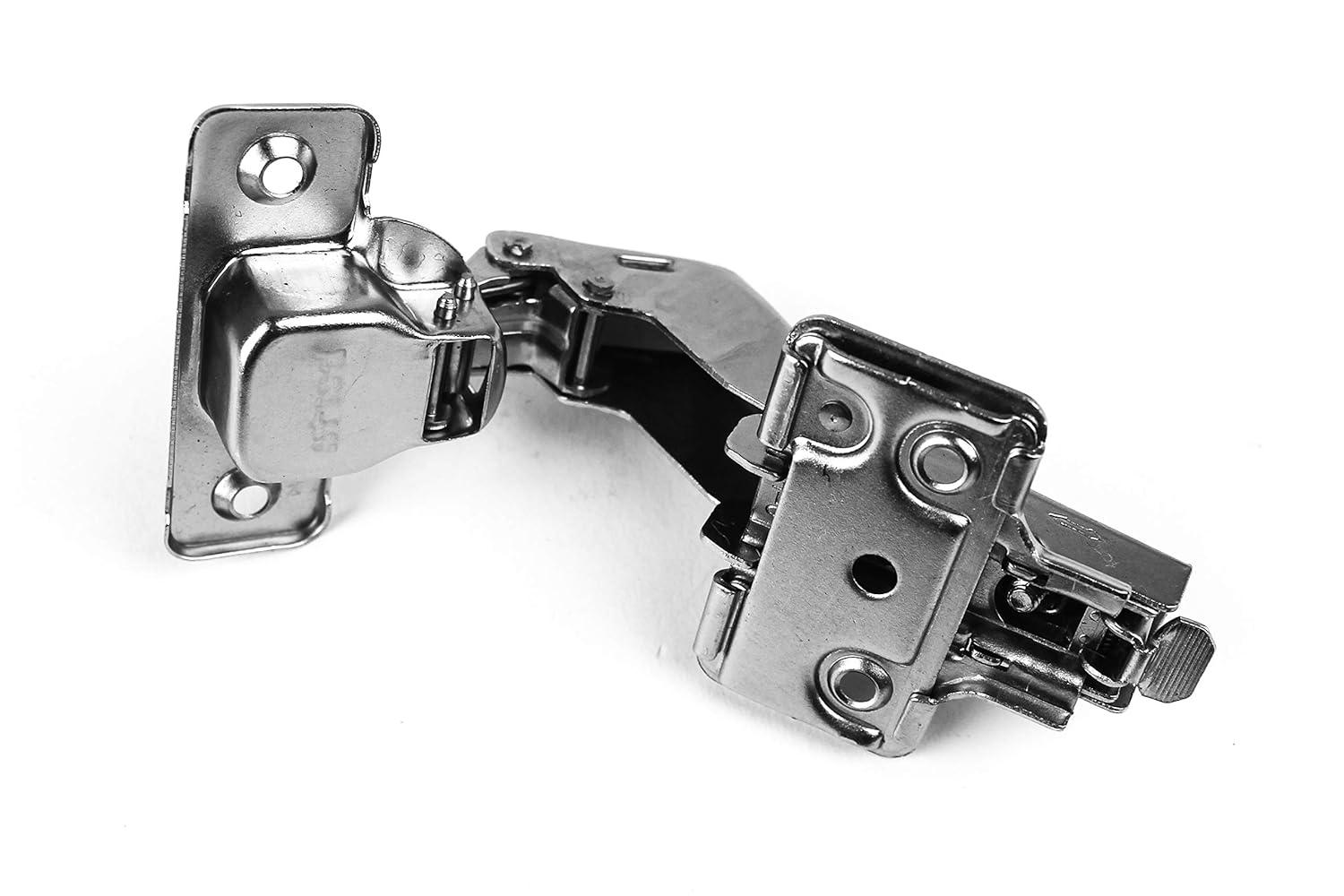 Berta 2-Pack Frameless Soft-Close Cabinet Hinges, 3D Adjustable Clip-On with Mounting Screws for 45° Corner Applications – Durable & Easy to Install