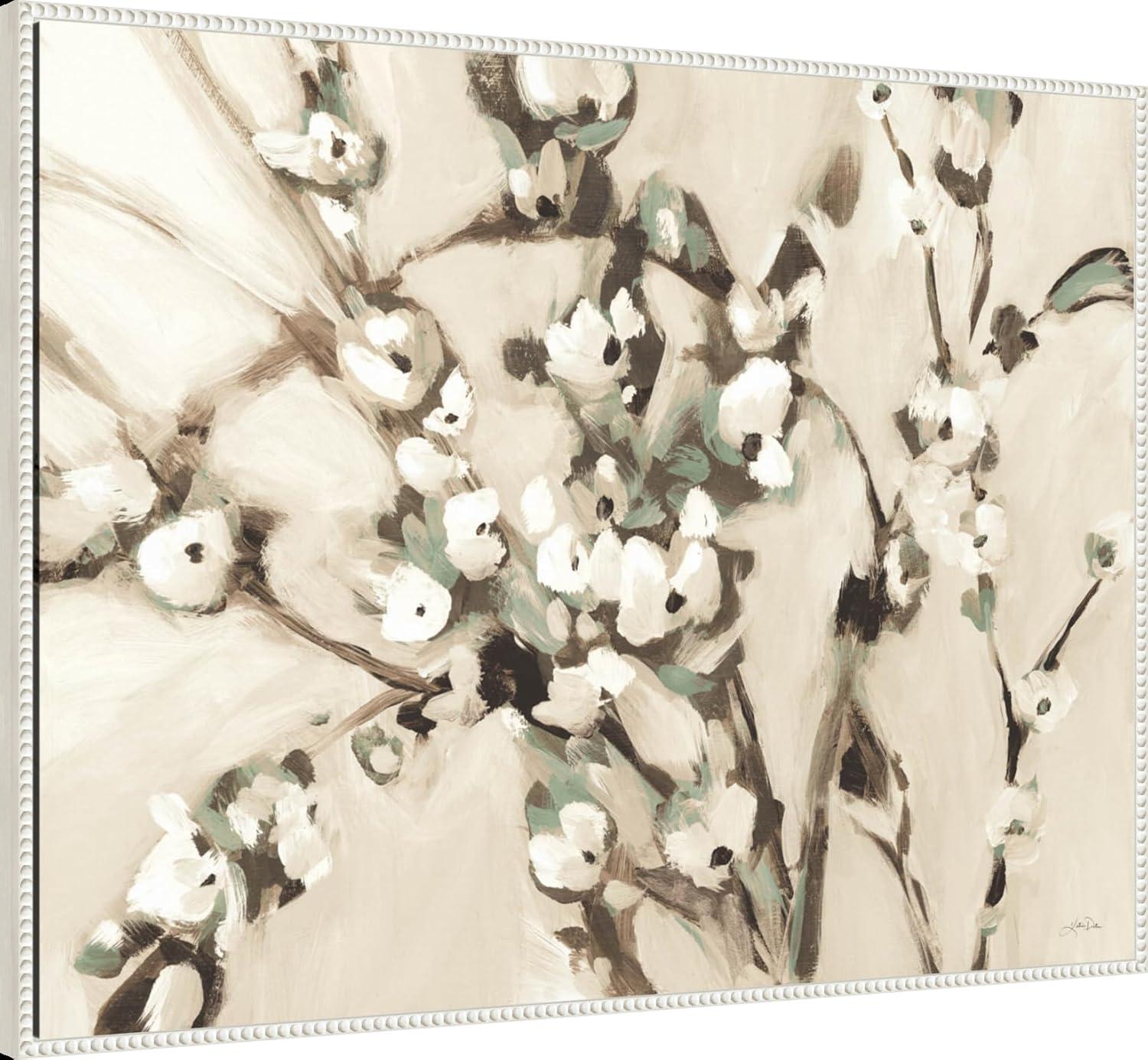 Amanti Art 42"x32" Wild Floral Branches Neutral by Katrina Pete Framed Canvas Wall Art Print: Modern Lithograph, Polystyrene Frame