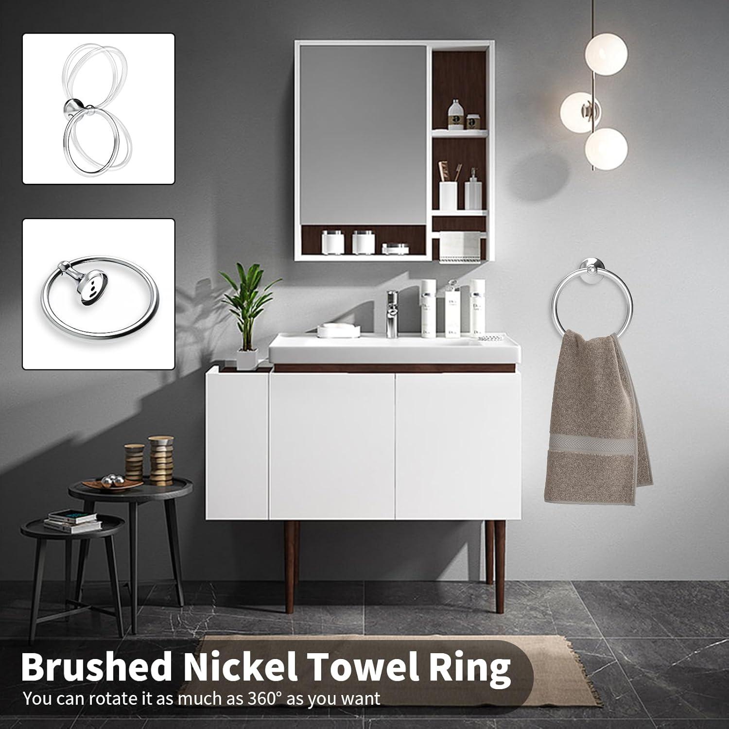 4-Piece Bathroom Hardware Accessory Set With 24" Towel Bar (Chrome Finish)