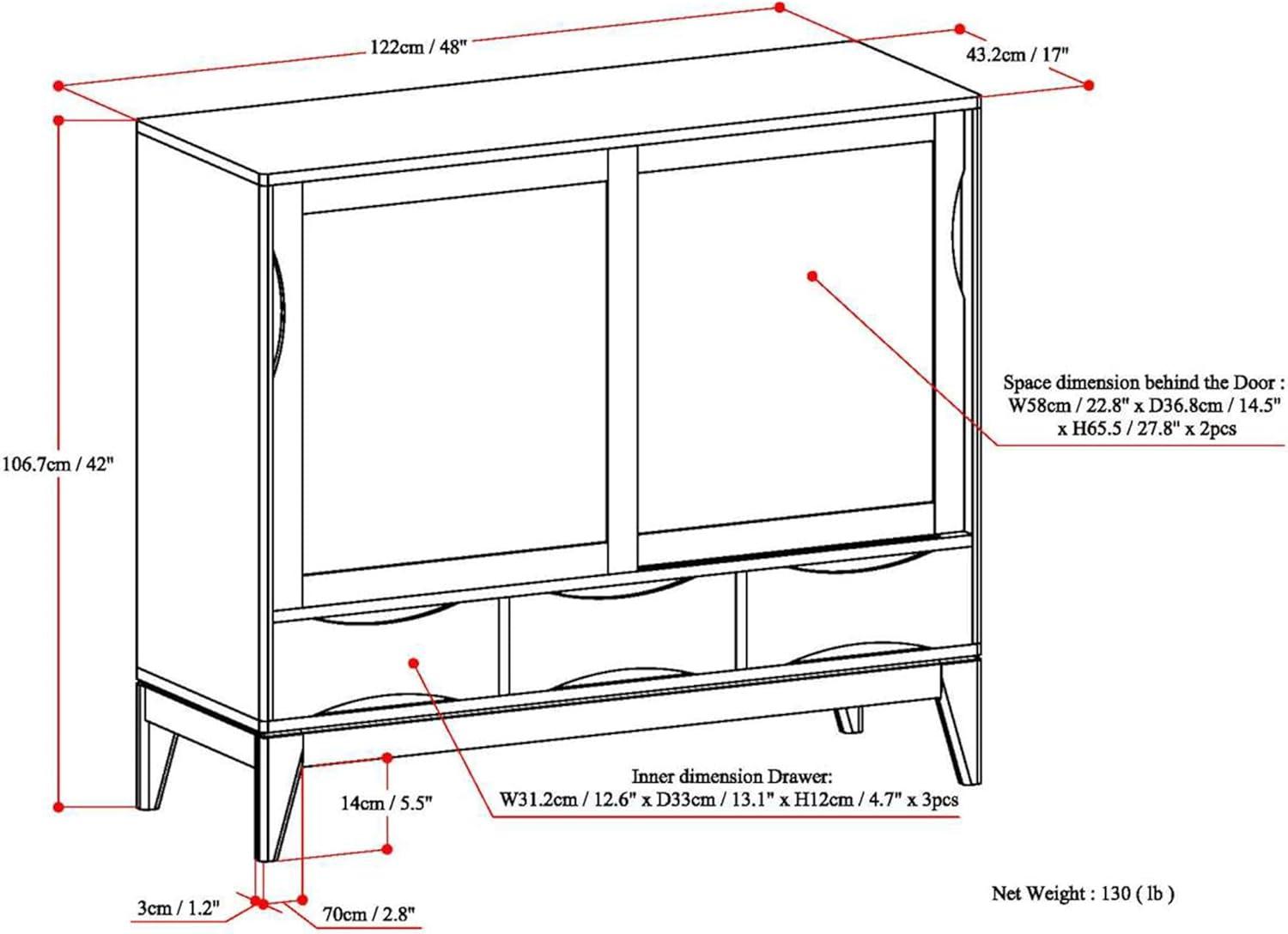 Agla Solid Wood Accent Cabinet