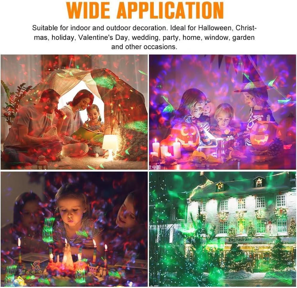 Halloween Projector Lights Outdoor,Christmas Decorations Holiday Projector,Water Wave Ocean Effect Night Light with Remote,Waterproof LED Landscape Light for Wedding Garden Wall Tree Decoration