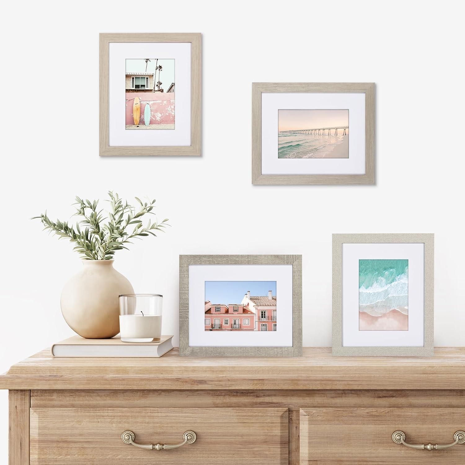 Americanflat Picture Frame Set With Mat - Perfect for Farmhouse Decor - 4 Pack