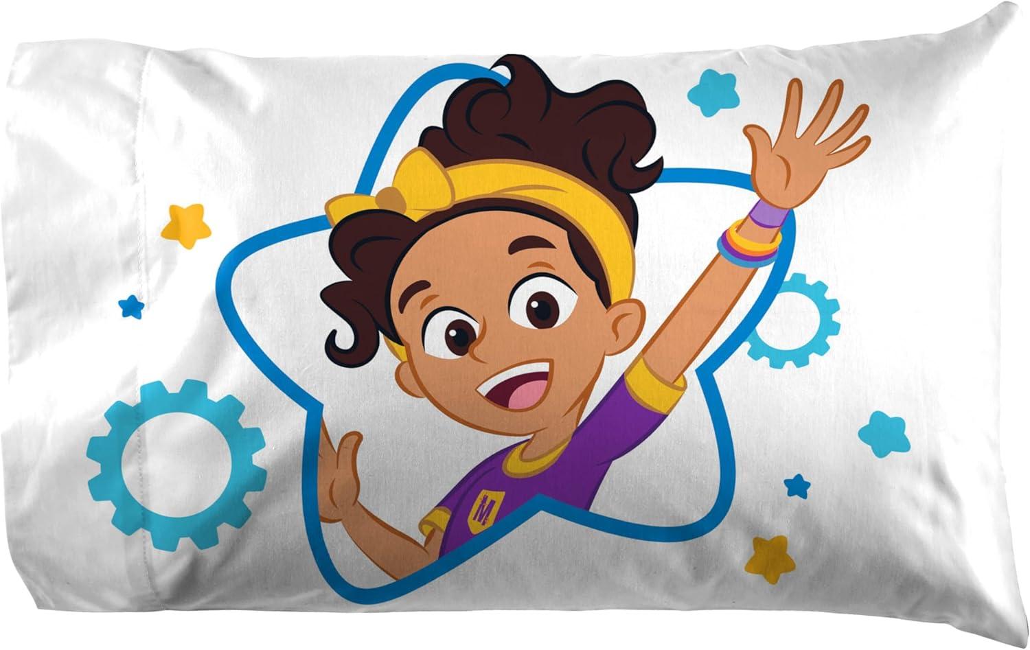 Moonbug Blippi How Does This Work 4 Piece Full Size Kids Sheet Set