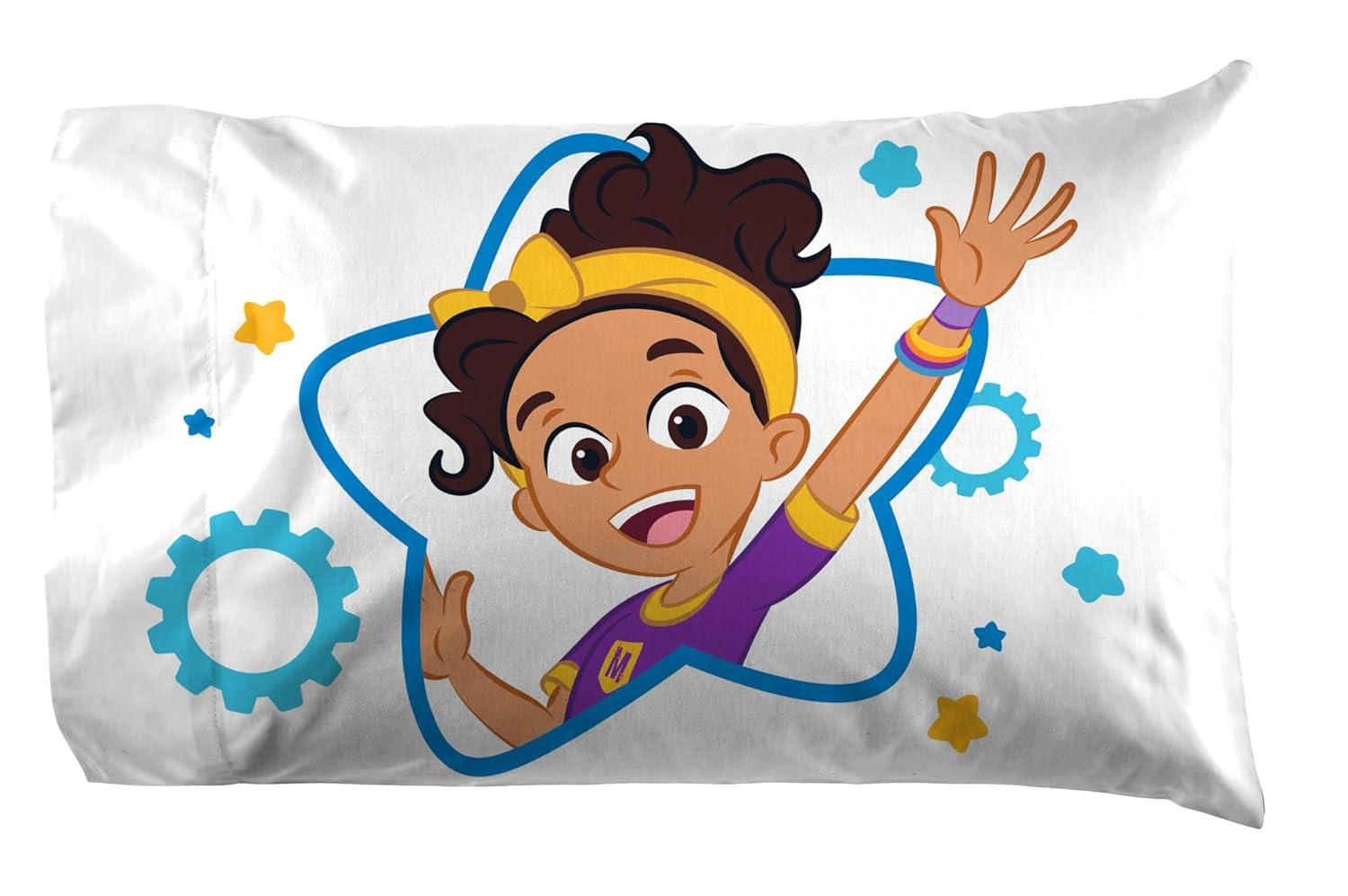 Moonbug Blippi How Does This Work 4 Piece Full Size Kids Sheet Set