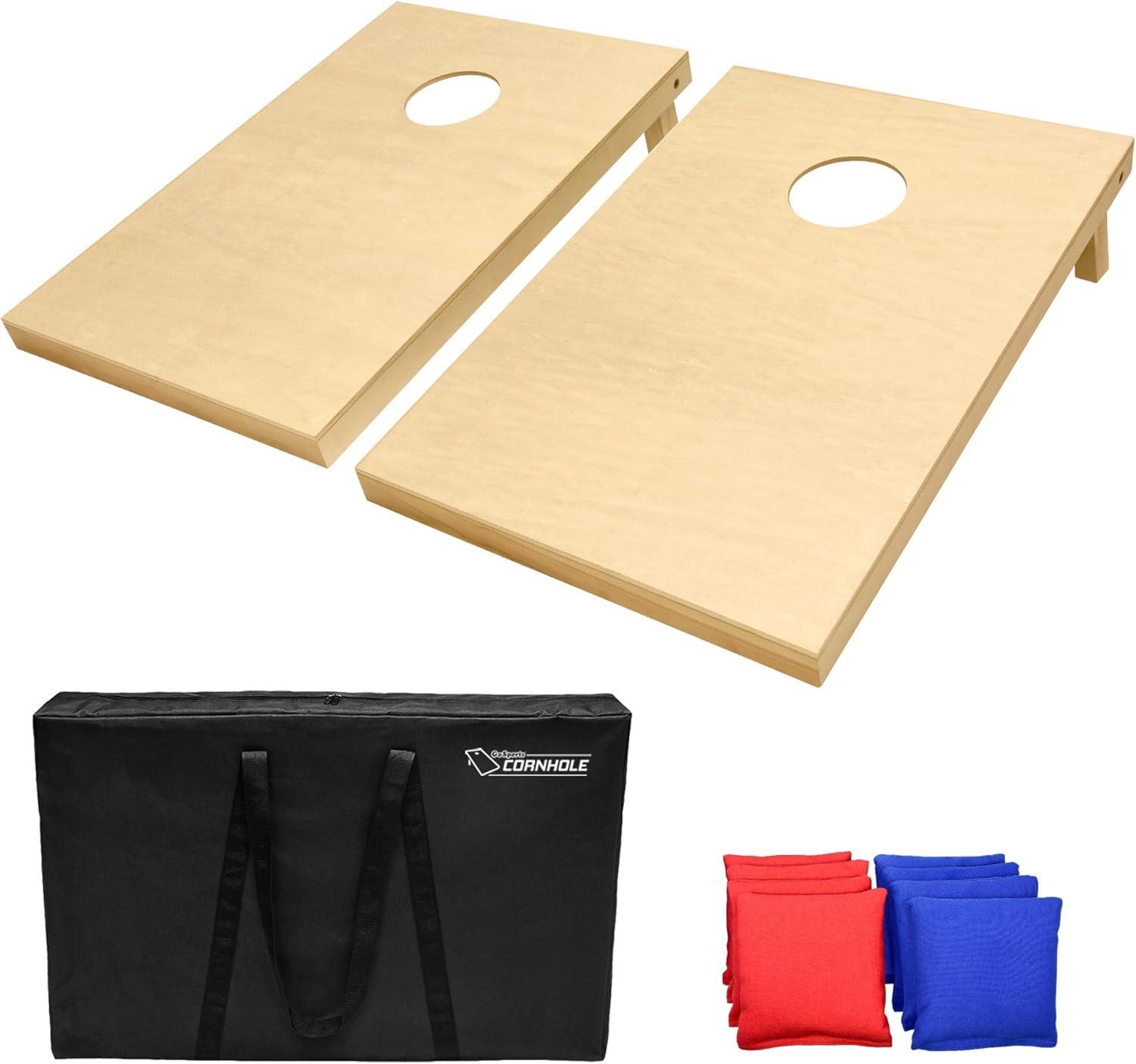 GoSports Tailgate Size Solid Wood Premium Cornhole Set