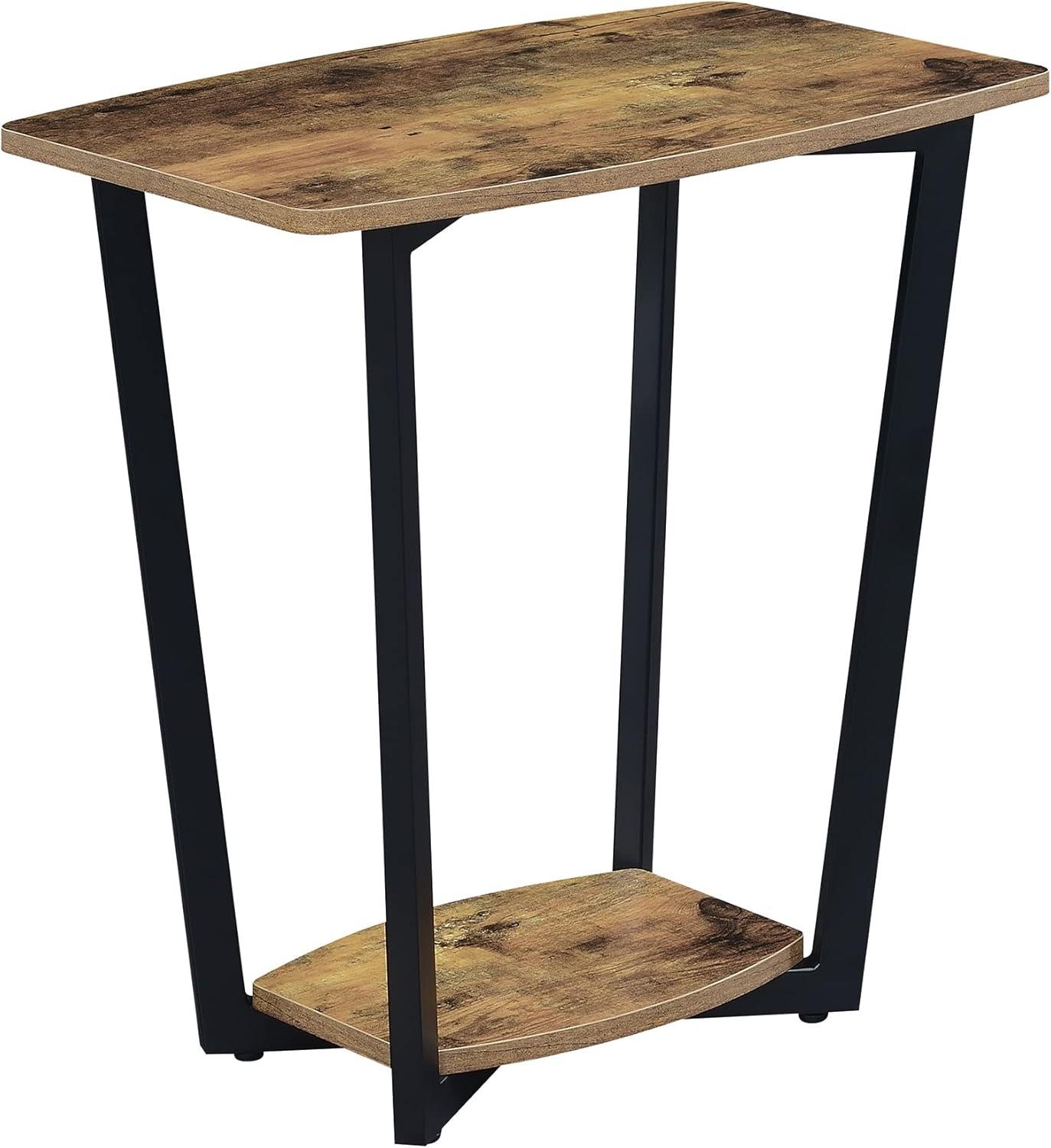 Convenience Concepts Graystone End Table with Shelf, Barnwood/Black Frame