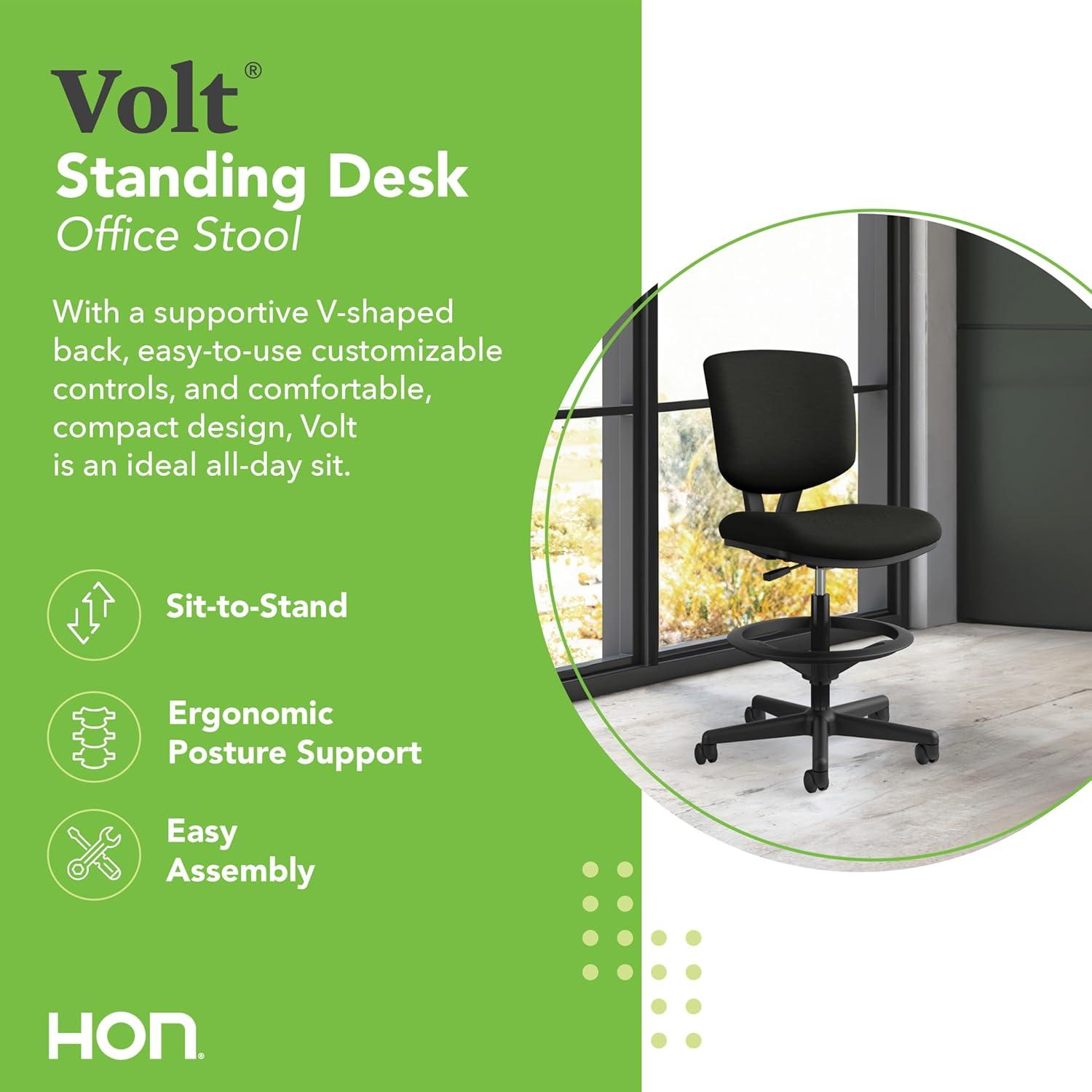 HON® Volt Series Mid-Back Genuine Leather Drafting Chair