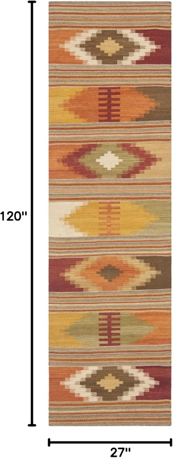 Kilim NVK177 Hand Woven Runner Rug - Red/Multi - 2'3"x10' - Safavieh.