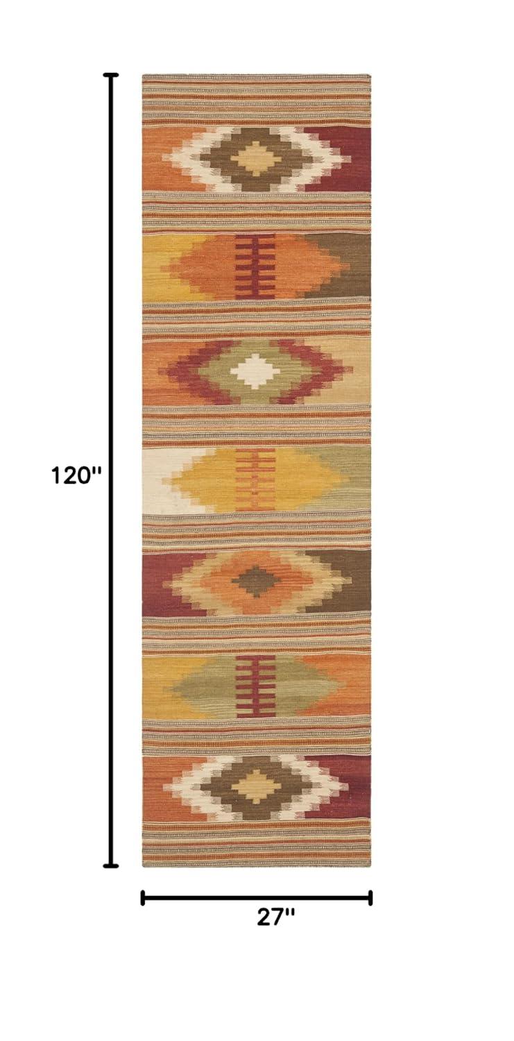 Kilim NVK177 Hand Woven Runner Rug - Red/Multi - 2'3"x10' - Safavieh.