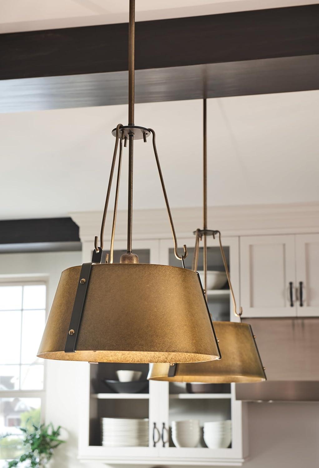 Cartwright Medium 1-Light Drum Pendant w/ Bold Rivets