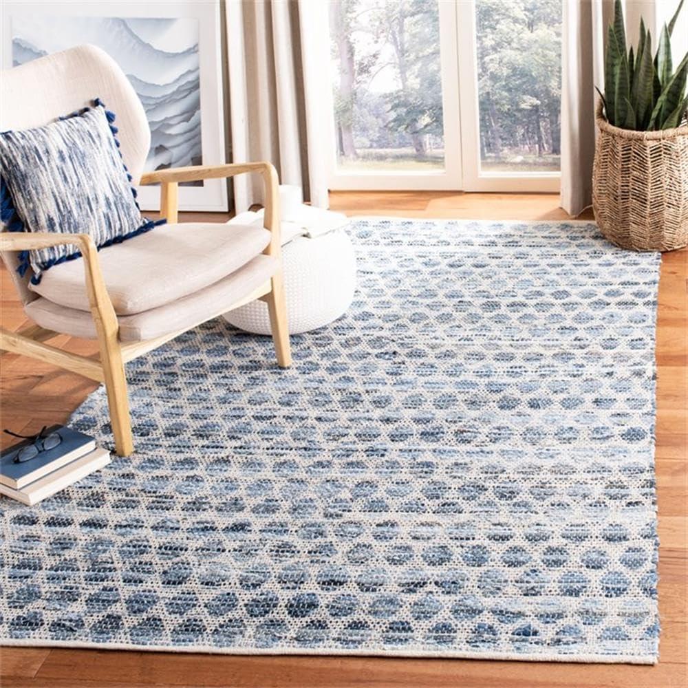 SAFAVIEH Area Rug 8x10 - Montauk Collection - Large - Blue, Handmade, Ideal for Living Room, Bedroom, Office, Dining Space (MTK422L)