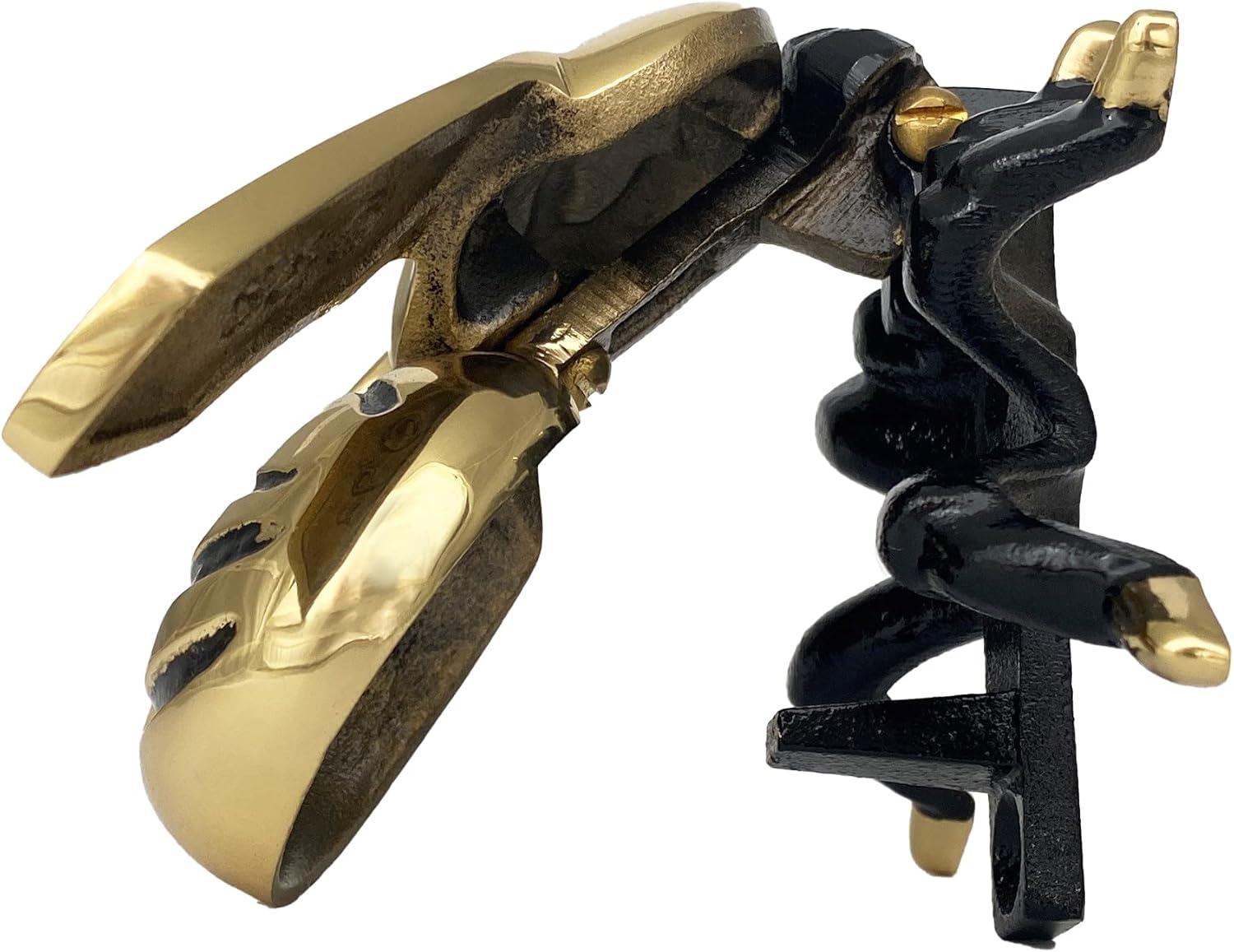 Polished Brass Bumblebee Door Knocker with Black Accents