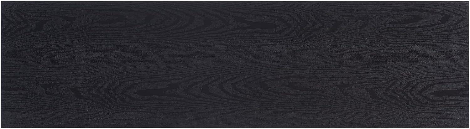 Evelyn&Zoe Granger Rectangular TV Stand with Log Fireplace for TV's up to 65", Black