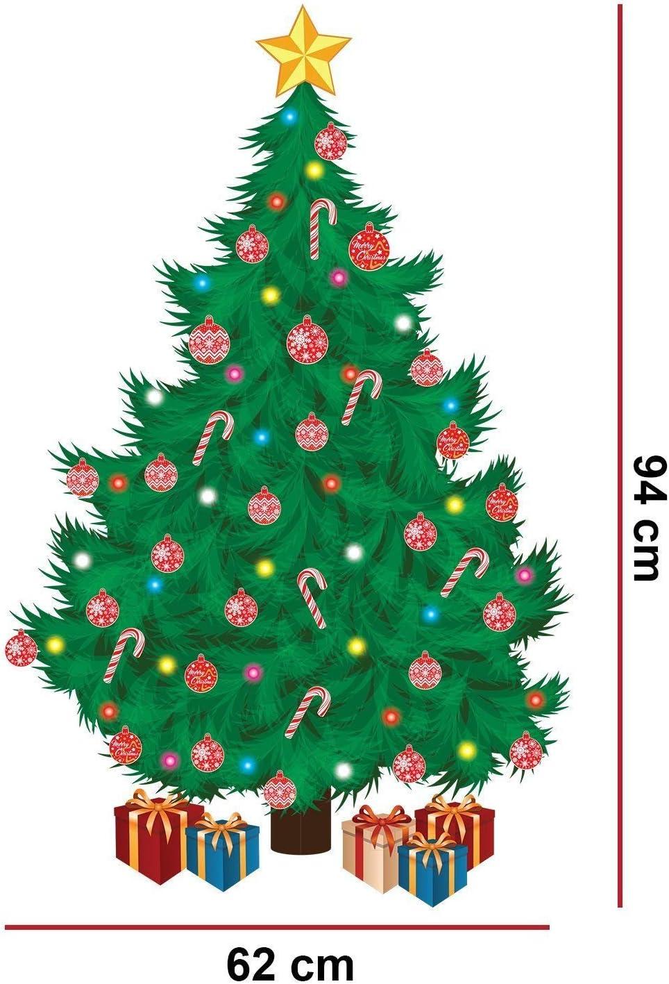 Christmas Decorations Clearance for Home Indoor Wall Stickers Merry Christmas Decor Wall Murals Decals Living Room Children Nursery Restaurant Cafe Hotel Home Decor (Traditional Christmas Tree)