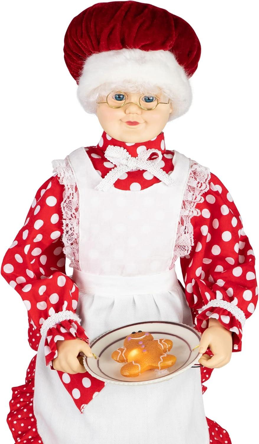 Mrs. Claus with Gingerbread Cookie Figure