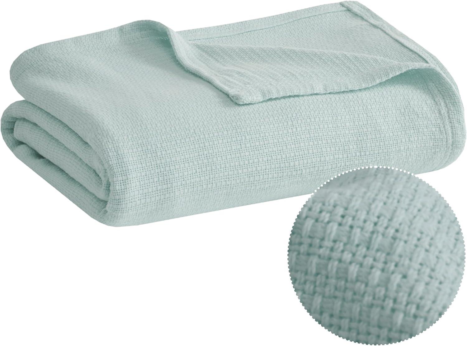 Madison Park Freshspun Basketweave Cotton Blanket