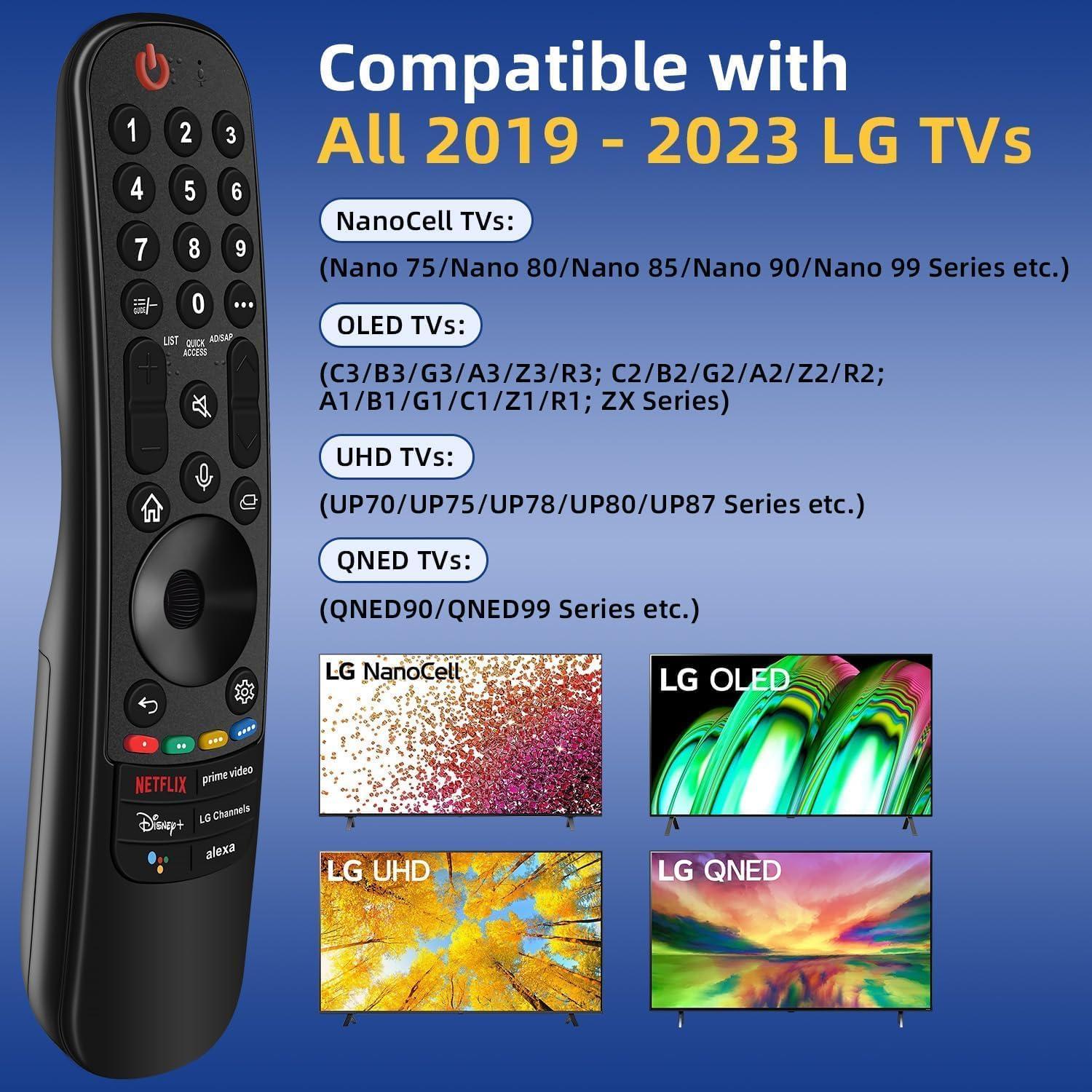 Black Voice Remote Control for LG Smart TV with Pointer and Voice Function