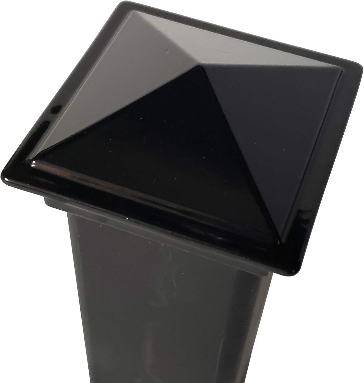 2" x 2" Aluminium Pyramid Post Cap for Metal Posts - Pressure Fit - Black (DHPPC20F)