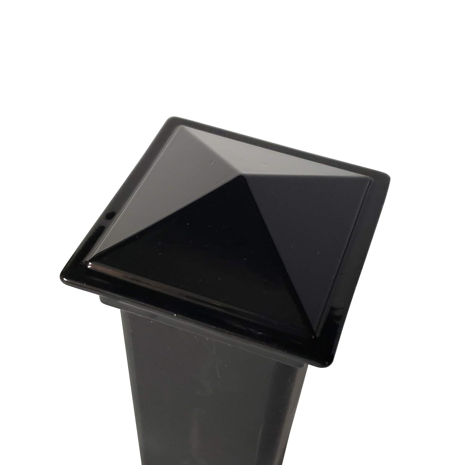 2" x 2" Aluminium Pyramid Post Cap for Metal Posts - Pressure Fit - Black (DHPPC20F)