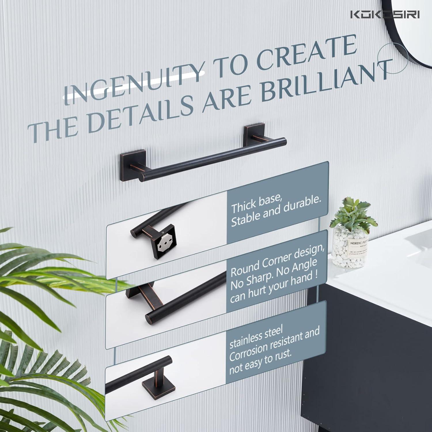 KOKOSIRI 24" Bathroom Towel Bar Wall Mounted B4005ORB-L24