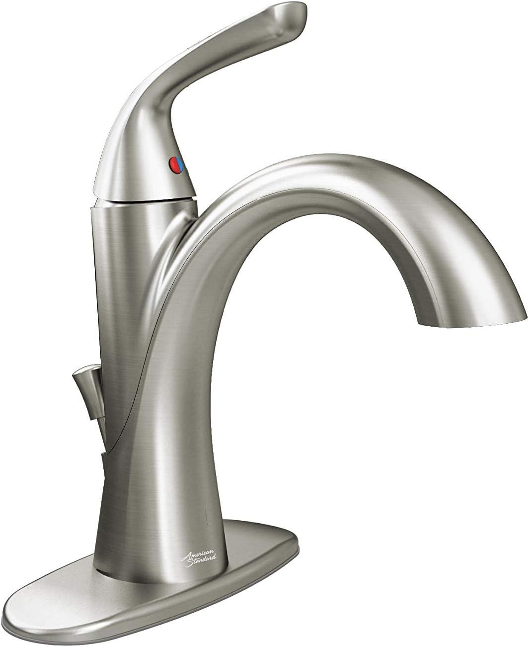 Fluent Elegant Satin Nickel Single Hole High-Arc Bathroom Faucet