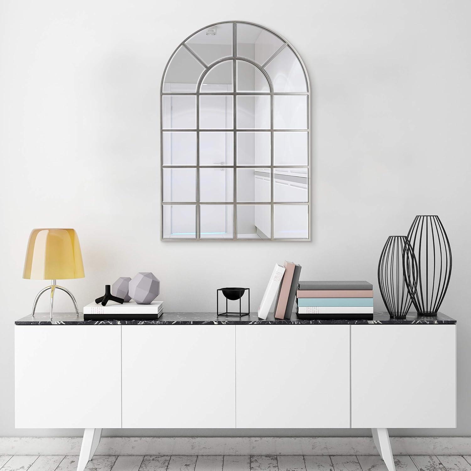 Empire Art Direct  30 x 44 in. MDF Base Covered with Beveled Arch Window Wall Mirror - 0.25 in. Beveled Edge