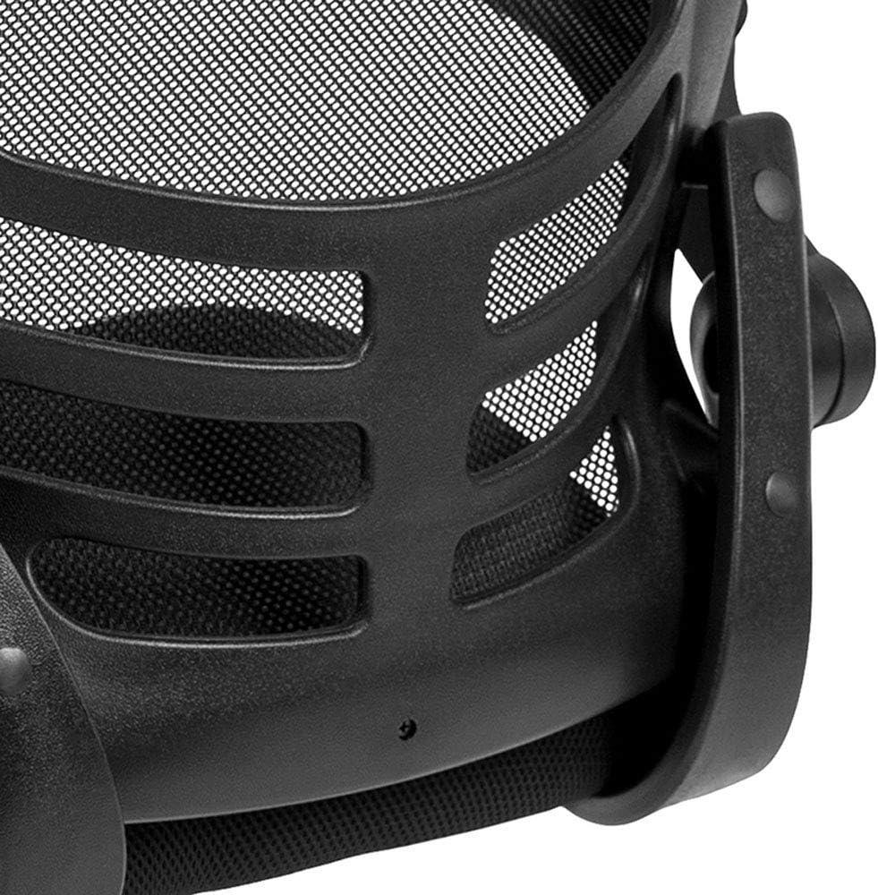 Flash Furniture Kelista Black Mesh Sled Base Side Reception Chair with Flip-Up Arms