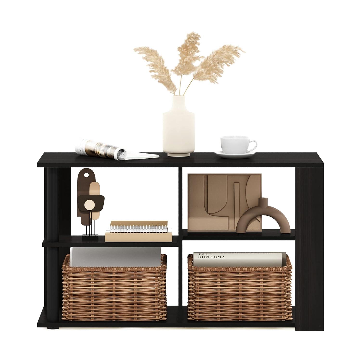 Romain Mesa de Centro Estrecha con Estantes, Espresso y Negro