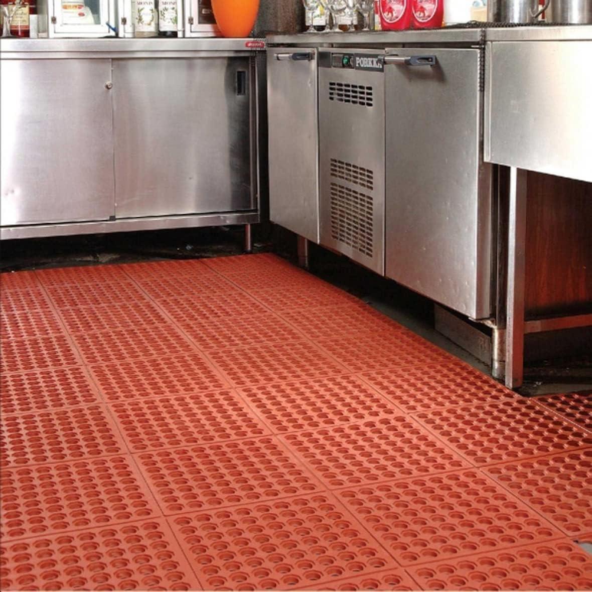 Heavy Duty Red Rubber Anti-Fatigue Floor Mat, 36" x 60"