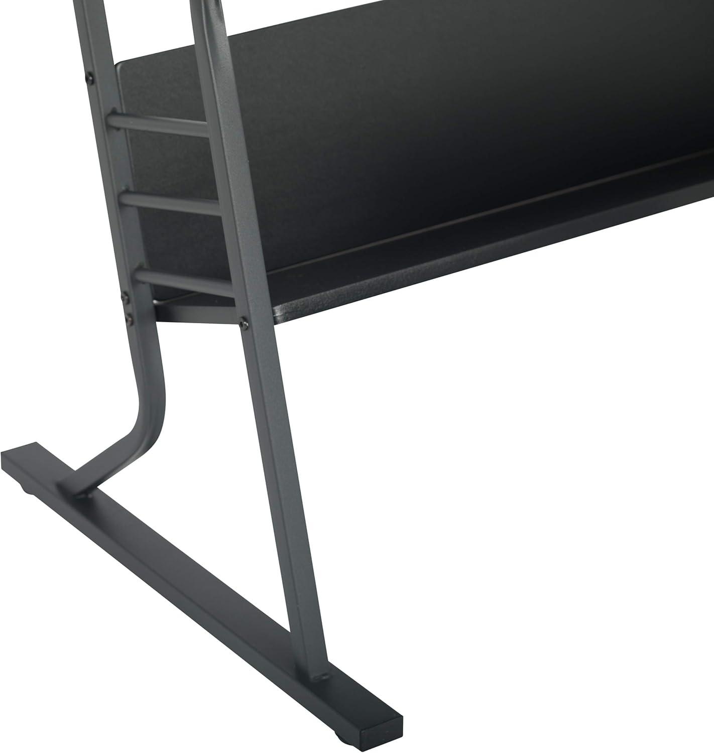 Eclipse 50" Black Matte Steel Adjustable Craft Desk with Storage