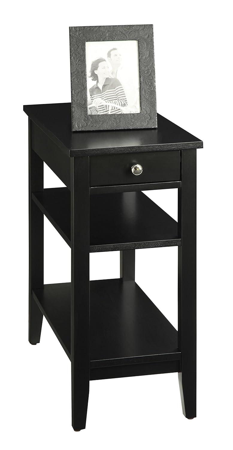 Convenience Concepts American Heritage 1 Drawer Chairside End Table with Shelves, Coral